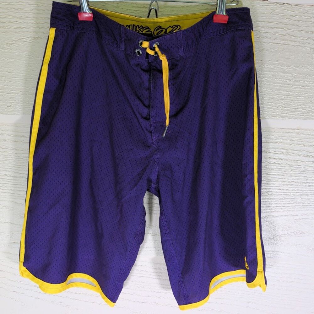 Nike 6.0 Board Shorts in a purple and yellow Los Angeles Lakers